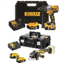 DEWALT DCD996P2 + DCG405P2 18V XR ÇİFT MAKİNE SETİ (4 Akü + 2 Şarj Cihazı)