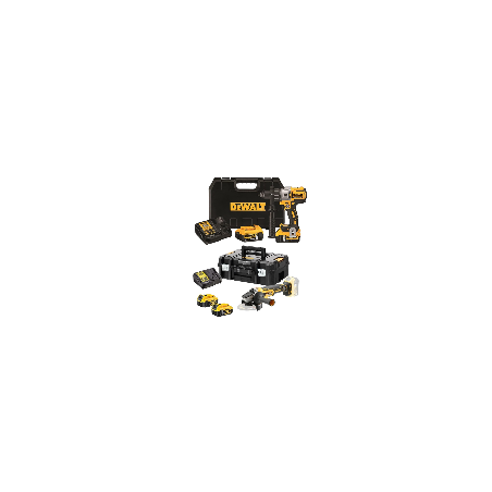 DEWALT DCD996P2 + DCG405P2 18V XR ÇİFT MAKİNE SETİ (4 Akü + 2 Şarj Cihazı)