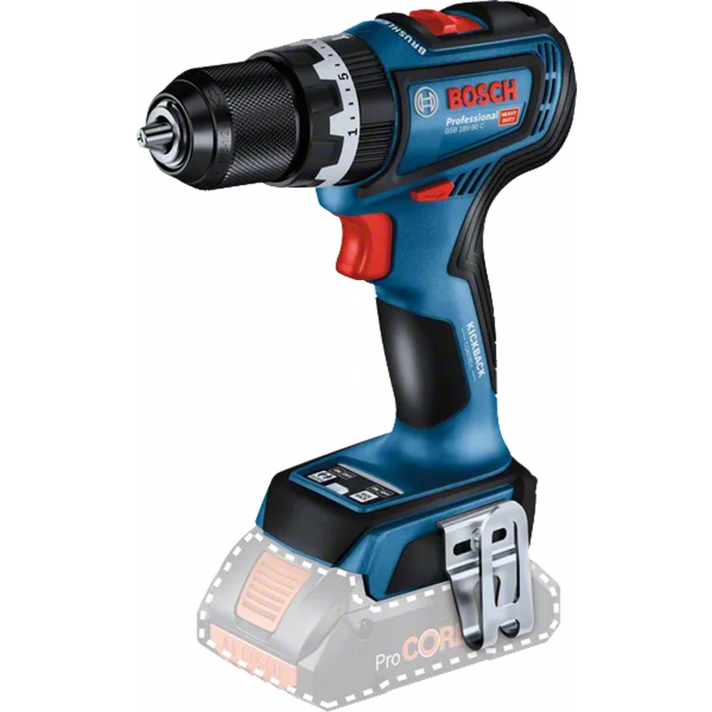 Bosch GSB 18V-90 C Solo Akülü Darbeli Vidalama 18V 64 Nm Kömürsüz-06019K6100