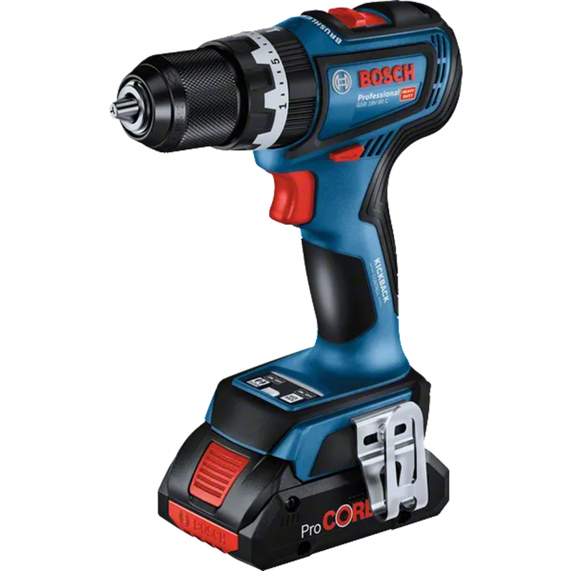 Bosch GSB 18V-90 C Solo Akülü Darbeli Vidalama 18V 64 Nm Kömürsüz-06019K6100